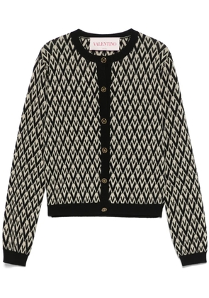 Valentino Garavani Toute la V-jacquard cardigan - Black
