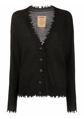 Uma Wang frayed-edge cashmere cardigan - Grey