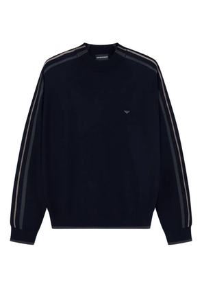 Emporio Armani stripe-detail sweater - Blue