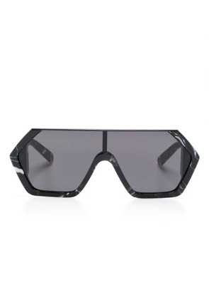 Philipp Plein Eyewear marbled-pattern oversize-frame sunglasses - Black
