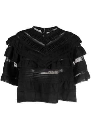 ISABEL MARANT Cielo tiered cropped top - Black