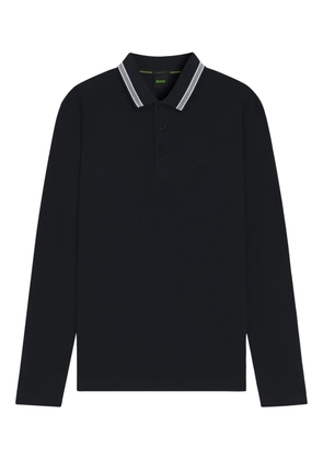 BOSS striped-collar polo shirt - Blue