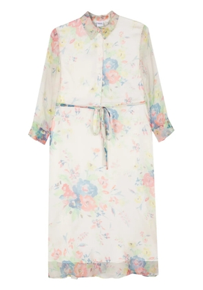 ASPESI silk floral midi dress - White