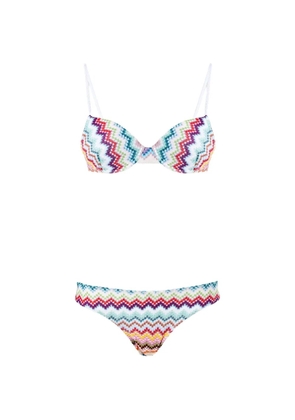 Missoni zig-zag-pattern bikini set - White