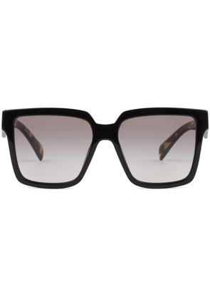 Prada Eyewear logo-plaque rectangle-frame sunglasses - Black