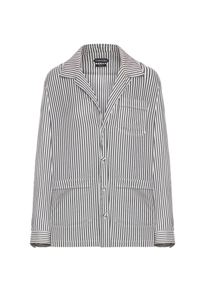 TOM FORD striped pyjama shirt - White