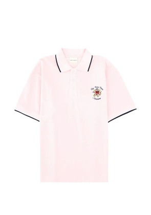 Drôle De Monsieur floral-embroidered polo shirt - Pink