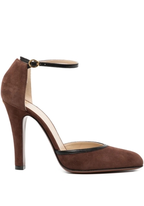 Valentino Garavani 100mm ankle-strap heeled pumps - Brown