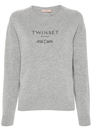 TWINSET logo-embroidered knitted jumper - Grey