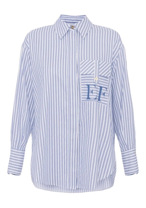 Elisabetta Franchi cotton striped poplin shirt - Blue