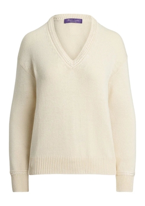 Ralph Lauren Collection V-neck knitted jumper - White