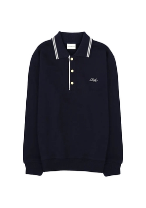 Drôle De Monsieur striped-collar polo shirt - Blue