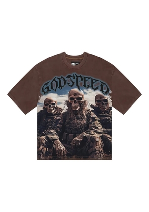GODSPEED squadron graphic T-shirt - Brown