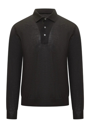 Filippo De Laurentiis long-sleeve polo shirt - Black