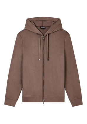 Giorgio Armani zip-up drawstring hoodie - Brown