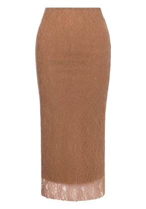 Philosophy Di Lorenzo Serafini layered lace midi skirt - Brown