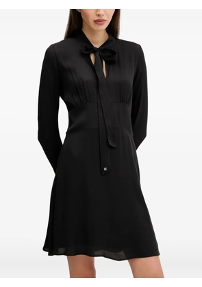 HUGO tie-neck A-line mini dress - Black