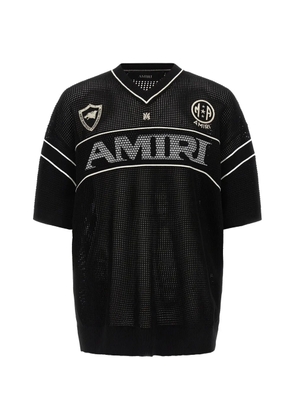 AMIRI Amiri Sport embroidered V-neck T-shirt - Black