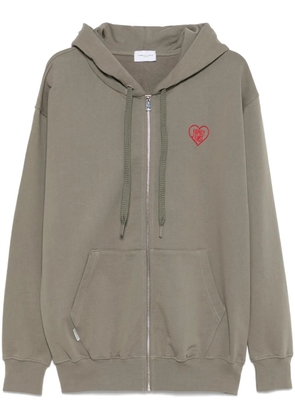 Family First heart zip-up hoodie - Green