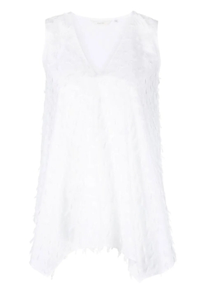 Xacus sleeveless assymetric top - White