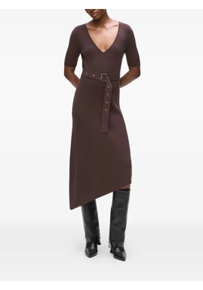 Karl Lagerfeld Belted V-neck midi dress - Brown