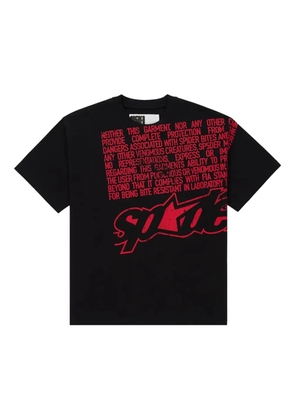 SP5DER disclaimer short-sleeved T-shirt - Black