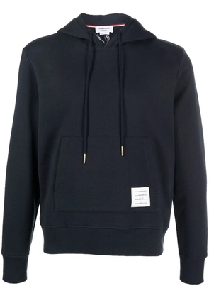 Thom Browne logo-patch hoodie - Blue
