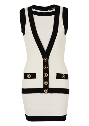 Balmain knitted mini dress - White
