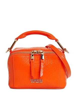 Essentiel Antwerp croco-effect zipped tote bag - Orange