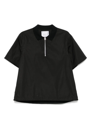 sacai cotton polo shirt - Black