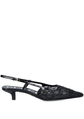 Gucci 35mm crystal slingback pumps - Black