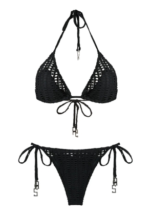 Amir Slama open-knit triangle bikini set - Black