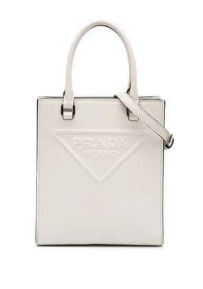 Prada Pre-Owned 2013-2025 Mini Soft Calf Logo Drill satchel - White