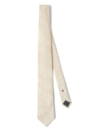 Brunello Cucinelli paisley-print silk tie - White