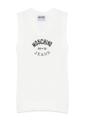MOSCHINO JEANS intarsia-logo tank top - White