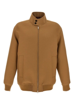 Gucci ribbed-knit high-neck jacket - Brown