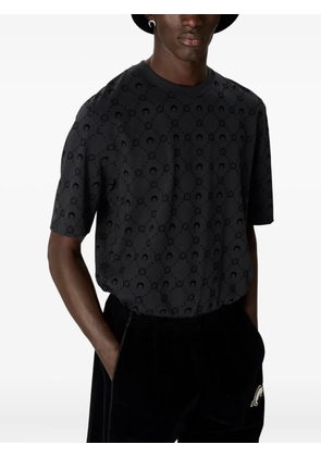 Marine Serre moonogram flocked T-shirt - Black