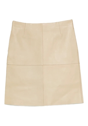 TOTEME paneled leather skirt - Neutrals