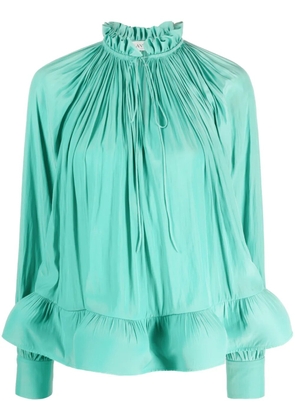 Lanvin ruffled gathered blouse - Green