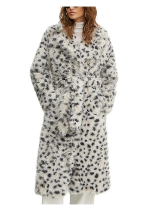 Bardot leopard-print belted coat - Grey