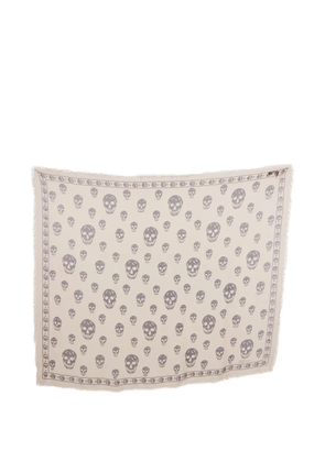 Alexander McQueen Pre-Owned skull-print scarf - Neutrals