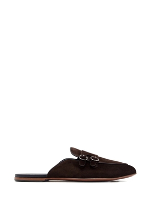 Barrett buckle strap mules - Brown