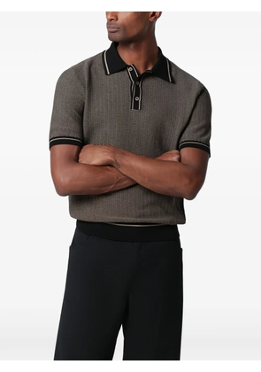 Tagliatore textured short-sleeves polo shirt - Brown