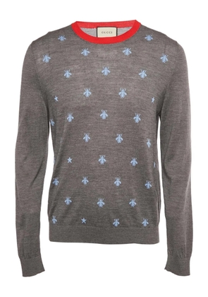 Gucci Pre-Owned bee-pattern sweater - Grey