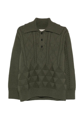 Namacheko Osterly cable knit polo shirt - Green