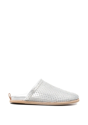 Forte Forte studded woven mules - Silver
