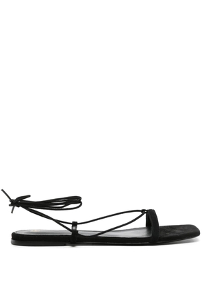 TOTEME tie-fastening suede sandals - Black