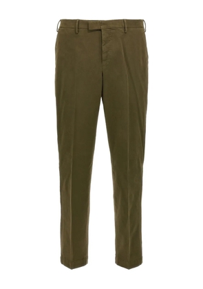 PT Torino hook-zip flat-front trousers - Green