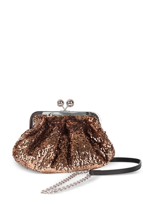 Weekend Max Mara Small Pasticcino sequin clutch bag - Brown