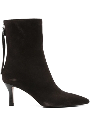 Maje 70mm pointed-toe zip-up boots - Brown